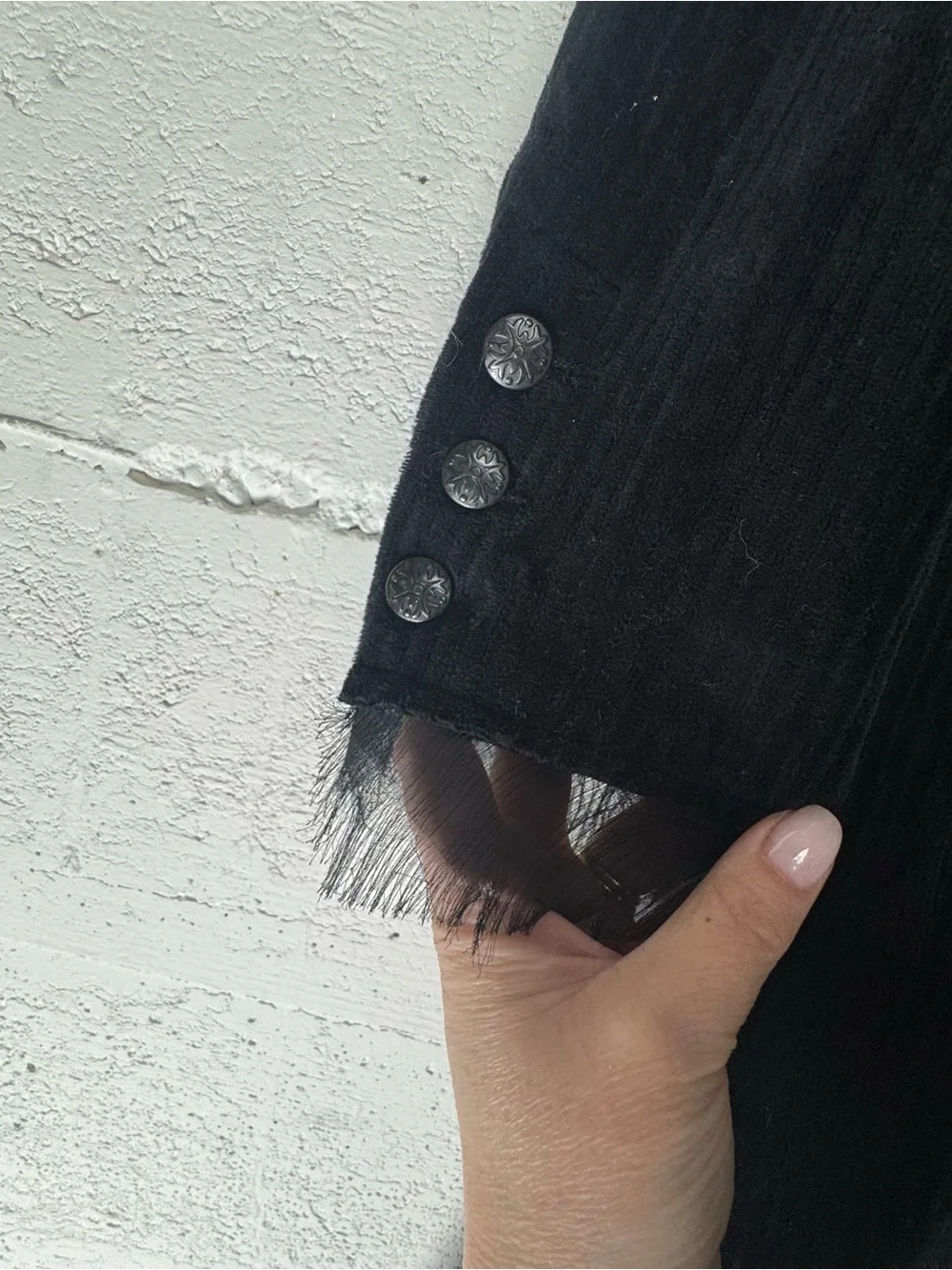 Free People Black‎ Corduroy Ribbed Coat Jacket Rare HTF Whimsigoth Grunge Goth L